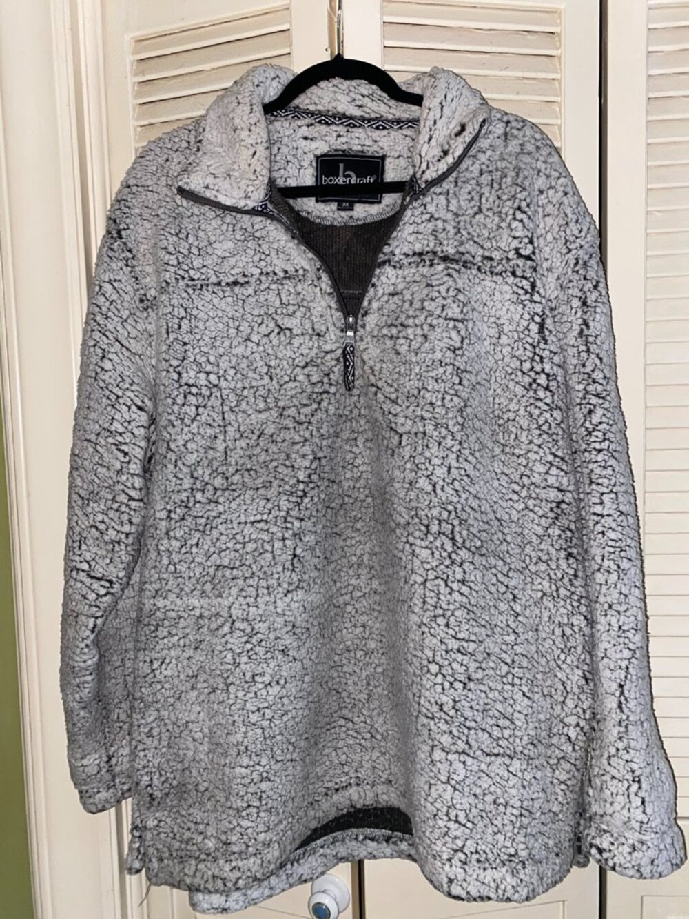 Boxercraft, 3X, Gray Sherpa Teddy Quarter Zip Pullover
